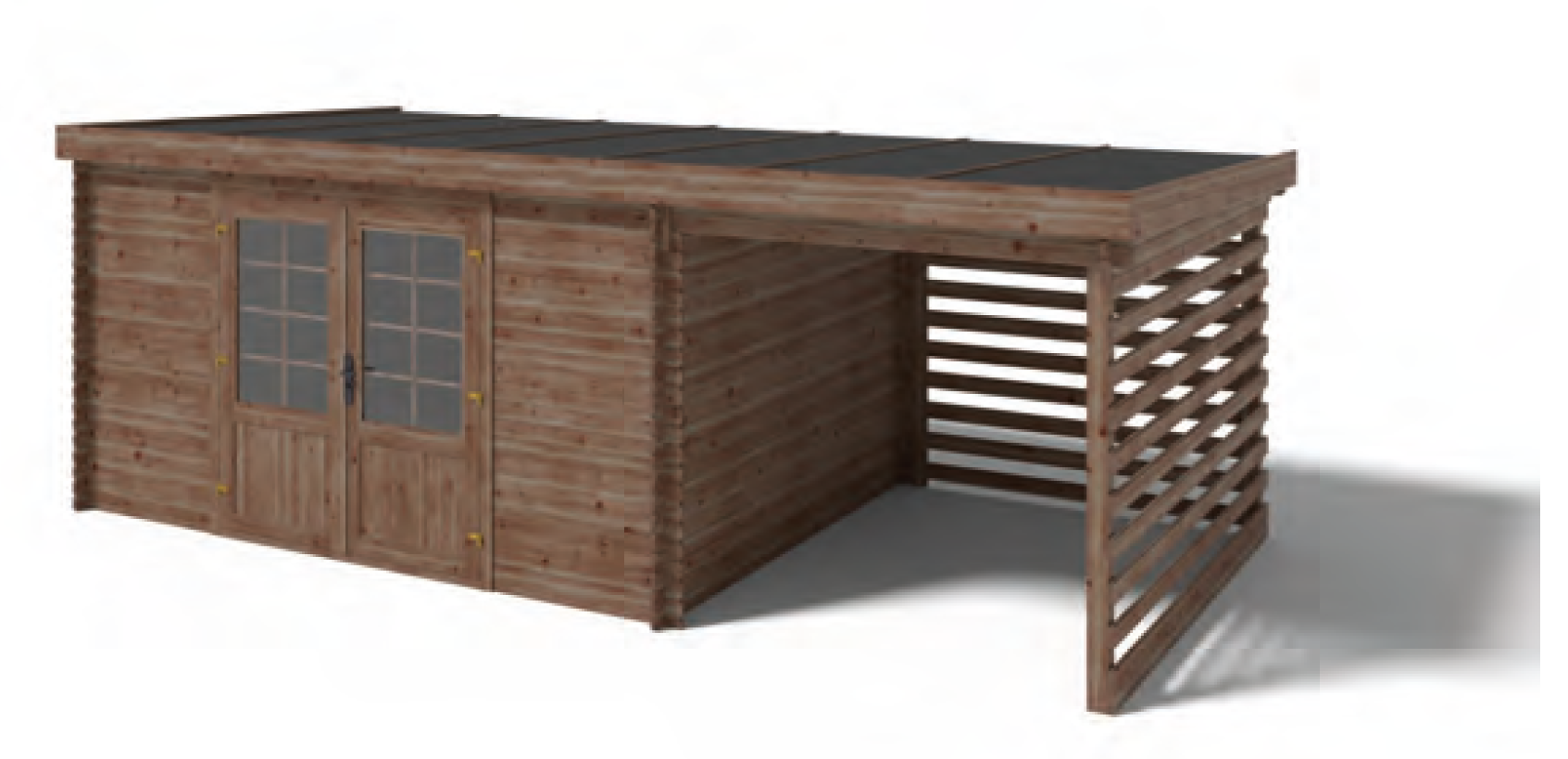 Refugio de madera para jardín Tromso 609 x 306 x 215 cm