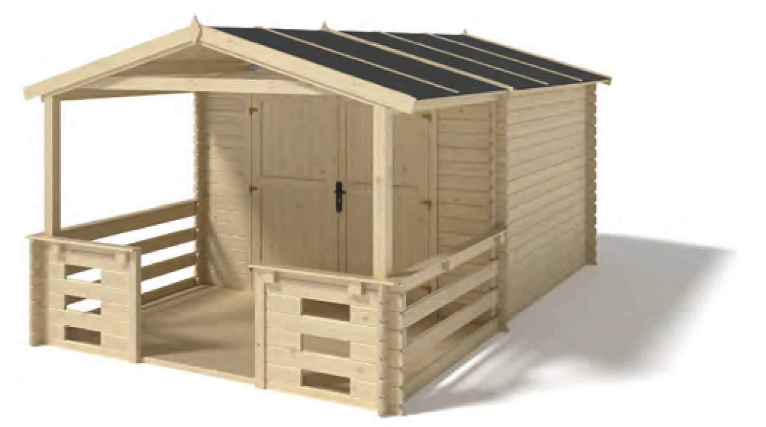 Refugio de jardín Chamonix con opción de porche 300 x 300 x 235 cm