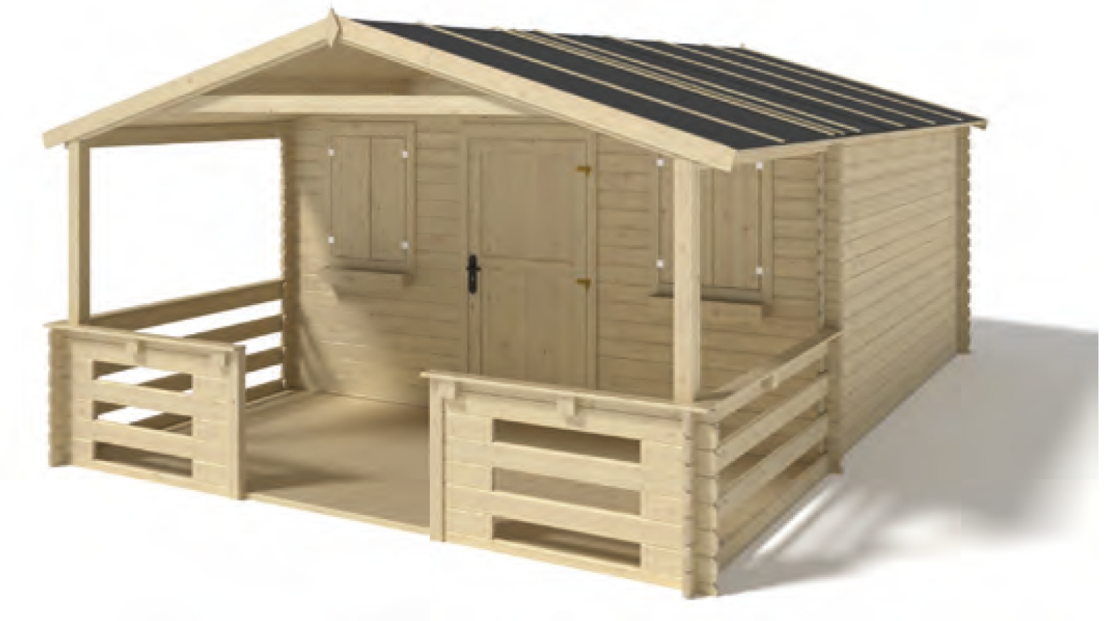 Refugio de jardín Sierra Nevada con opción de porche 400 x 400 x 251 cm