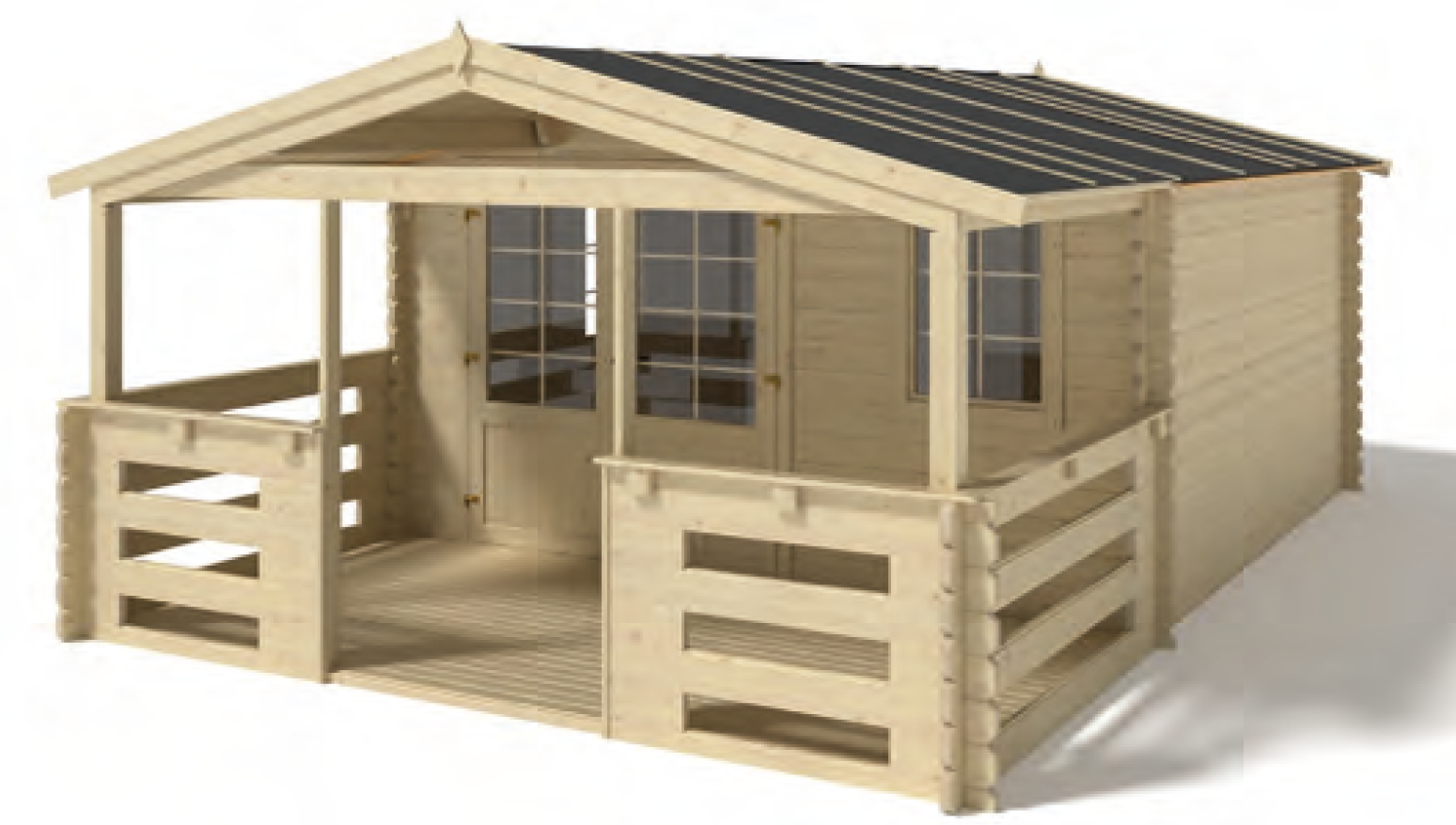 Refugio de jardín Tigens con opción de porche 400 x 400 x 239 cm
