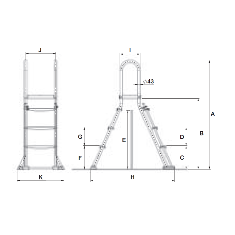 Safety Ladder for Raised Swimming Pools