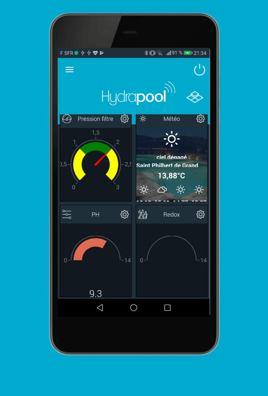 Complete control system for pool Distance - HYDRAPOOL
