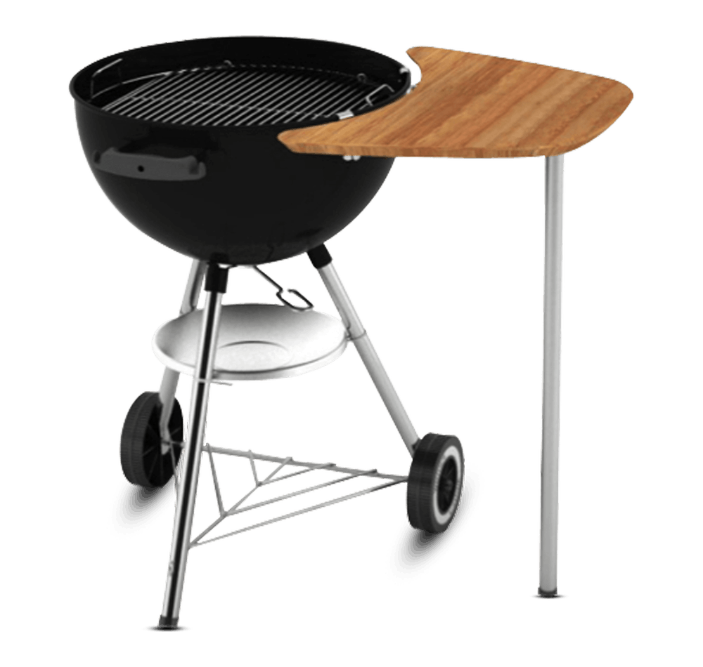 Bamboo side table for charcoal grills