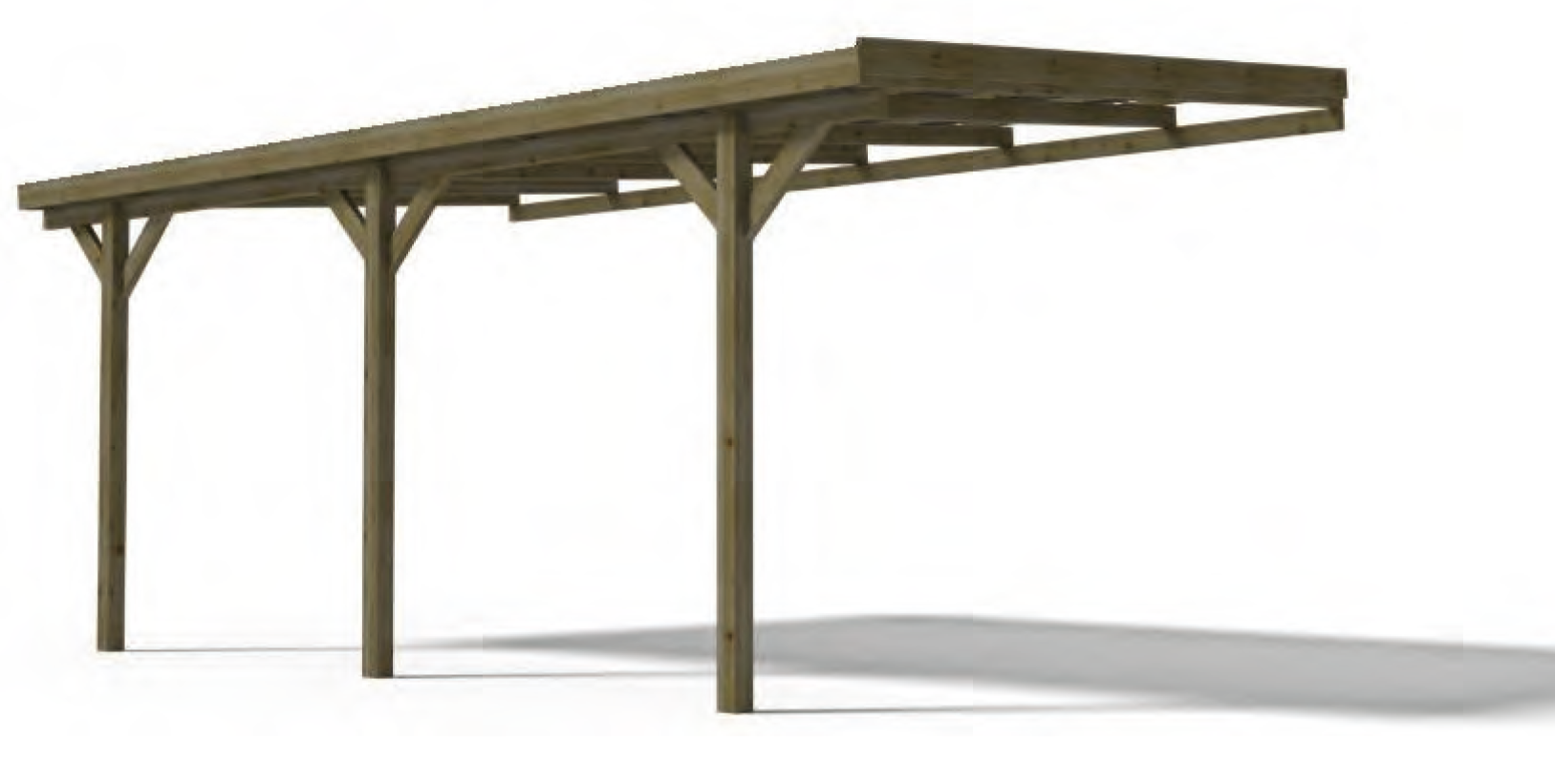 Pergola ondersteund in hout met dak 509 x 302 x 240 cm