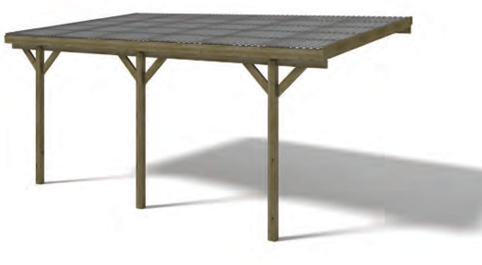 Pergola supported by wood with cover 509 x 302 x 240 cm