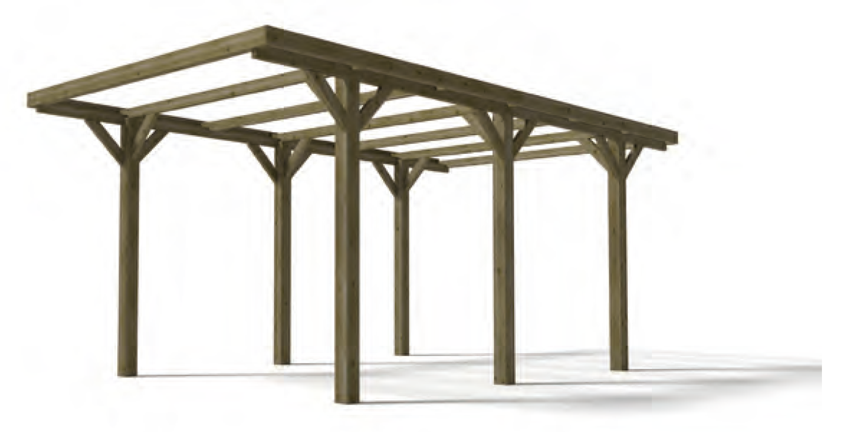 Pergolato in legno con tetto 304 x 512 x 233 cm