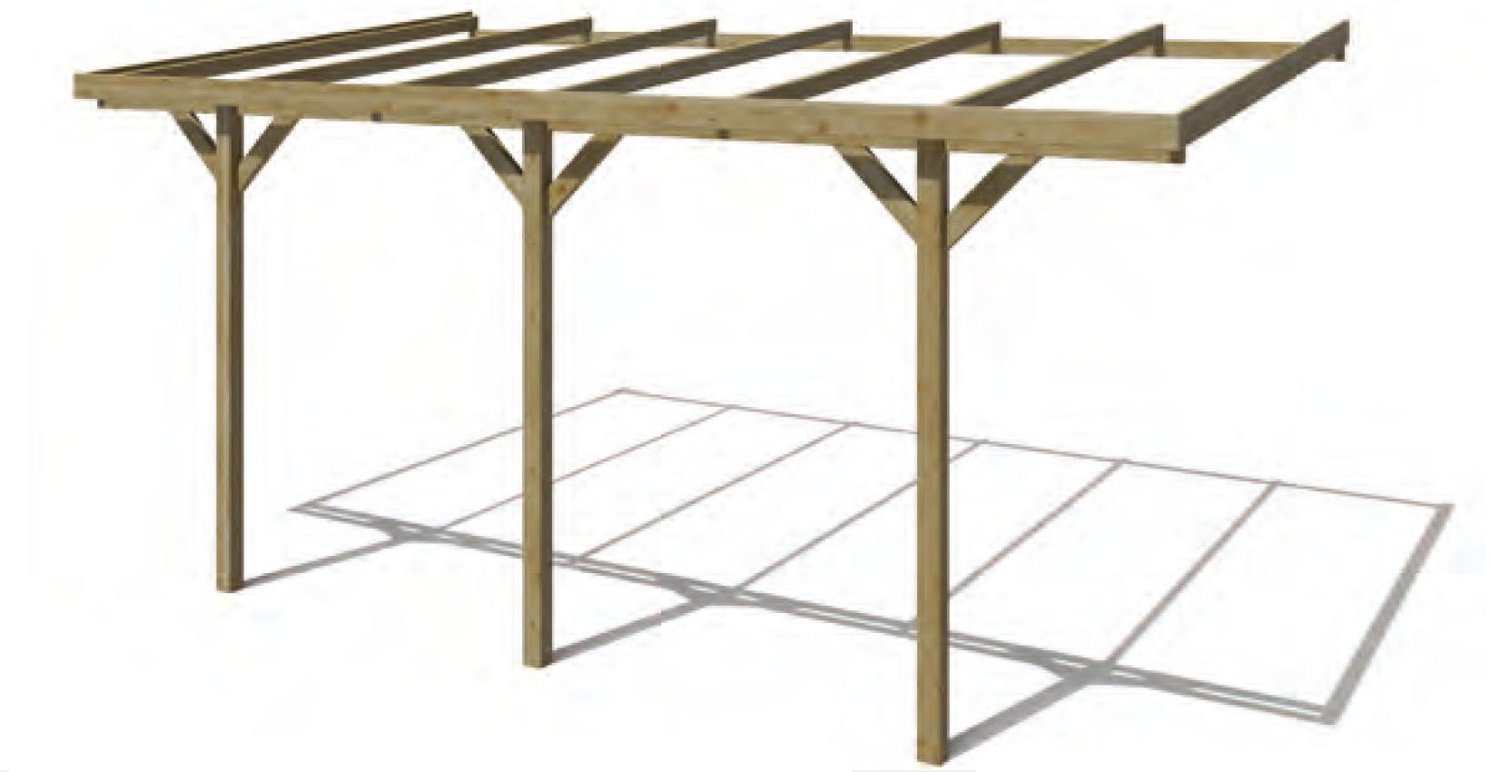 Pérgola Simples de madeira sem cobertura 300 x 524 x 258 cm