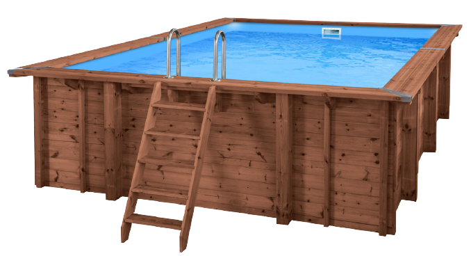 Aufgeständertes Schwimmbad / Unterirdisch - Holz (Rechteckig) - IGUAZU 600x419x131cm (22,51m3)