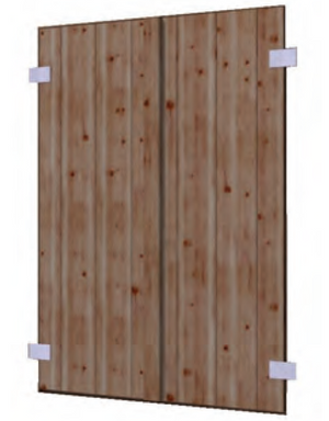 Janelas e portadas em madeira para abrigos de jardim