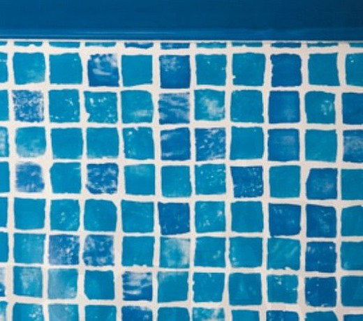 Auskleidungsfolie für ovale Stahlschwimmbecken - Blau und Mosaikblau