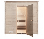 Sauna Mont Blanc em madeira com porta da vidro