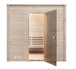 Sauna Mont Blanc em madeira com porta da vidro