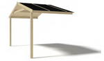 Helsinki roof and balcony for shelter made of wood 400 x 300 cm