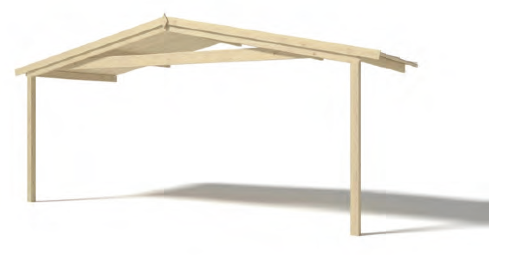 Roof and balcony Kraków for shelter in wood 500 x 200 cm