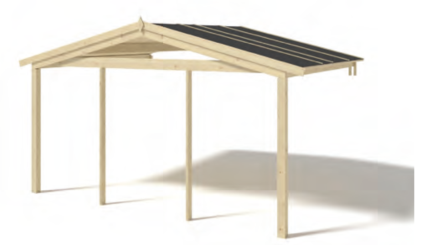 Prague roof and balcony for shelter in wood 400 x 300 cm