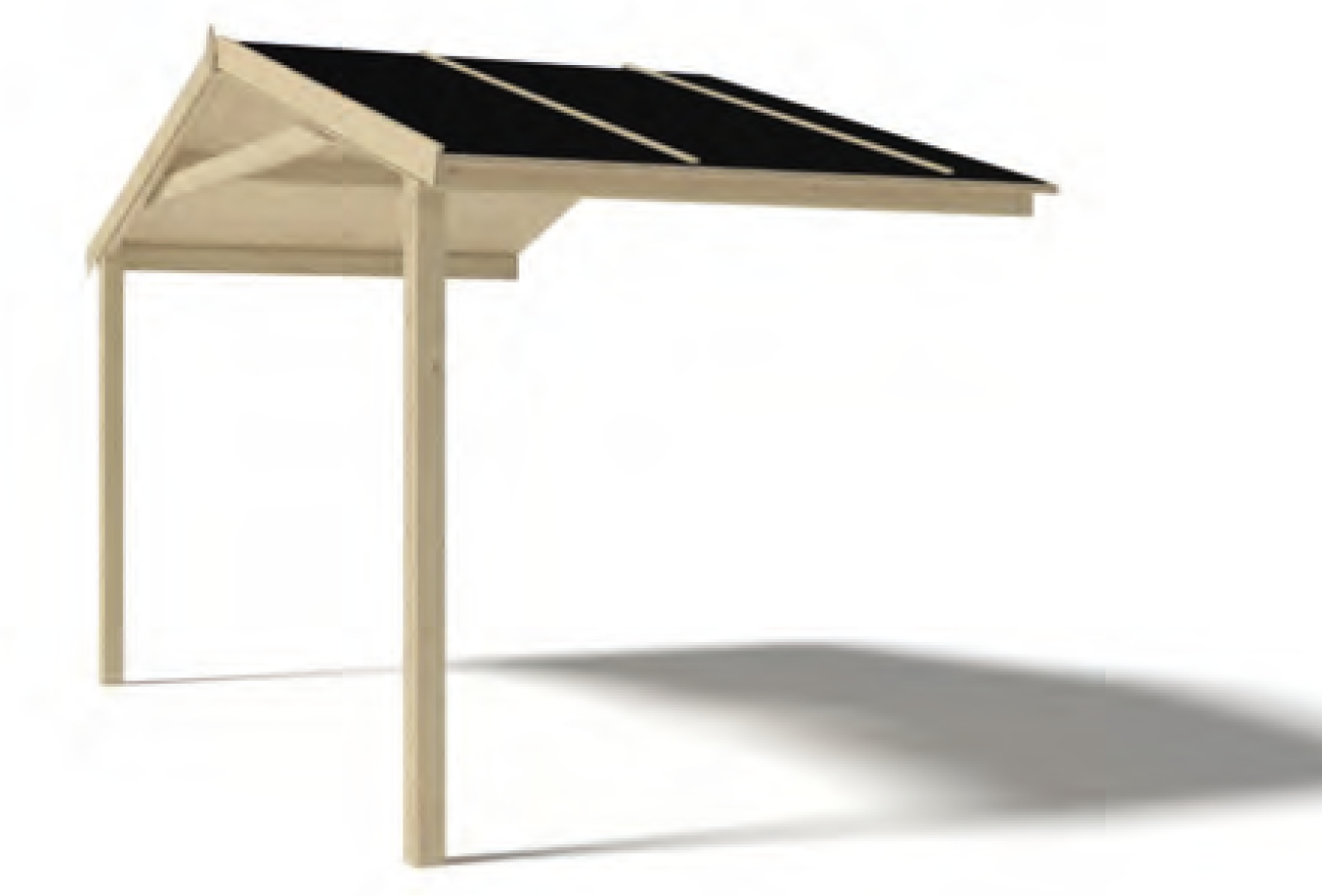 Vilnius roof and balcony for shelter made of wood 400 x 200 cm