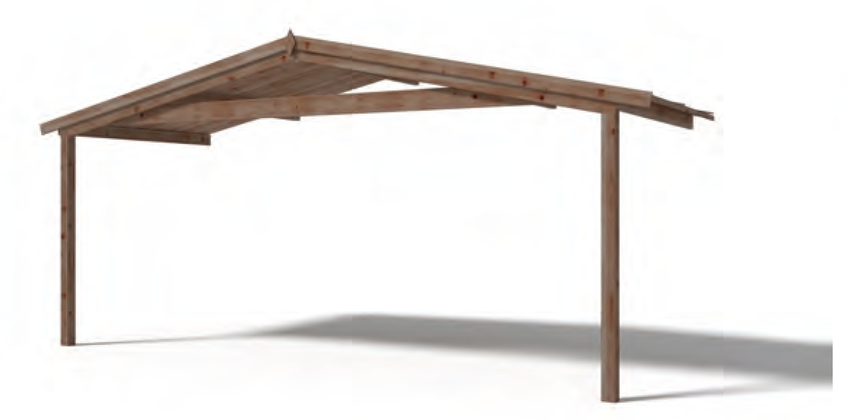 Zagreb roof and balcony for shelter in brown wood 500 x 200 cm